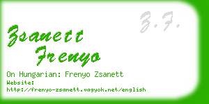zsanett frenyo business card